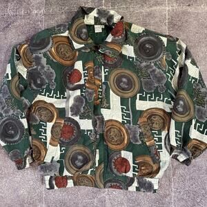 Women's Vintage 90's Fuda International All Over Print Silk Bomber Jacket Sz S